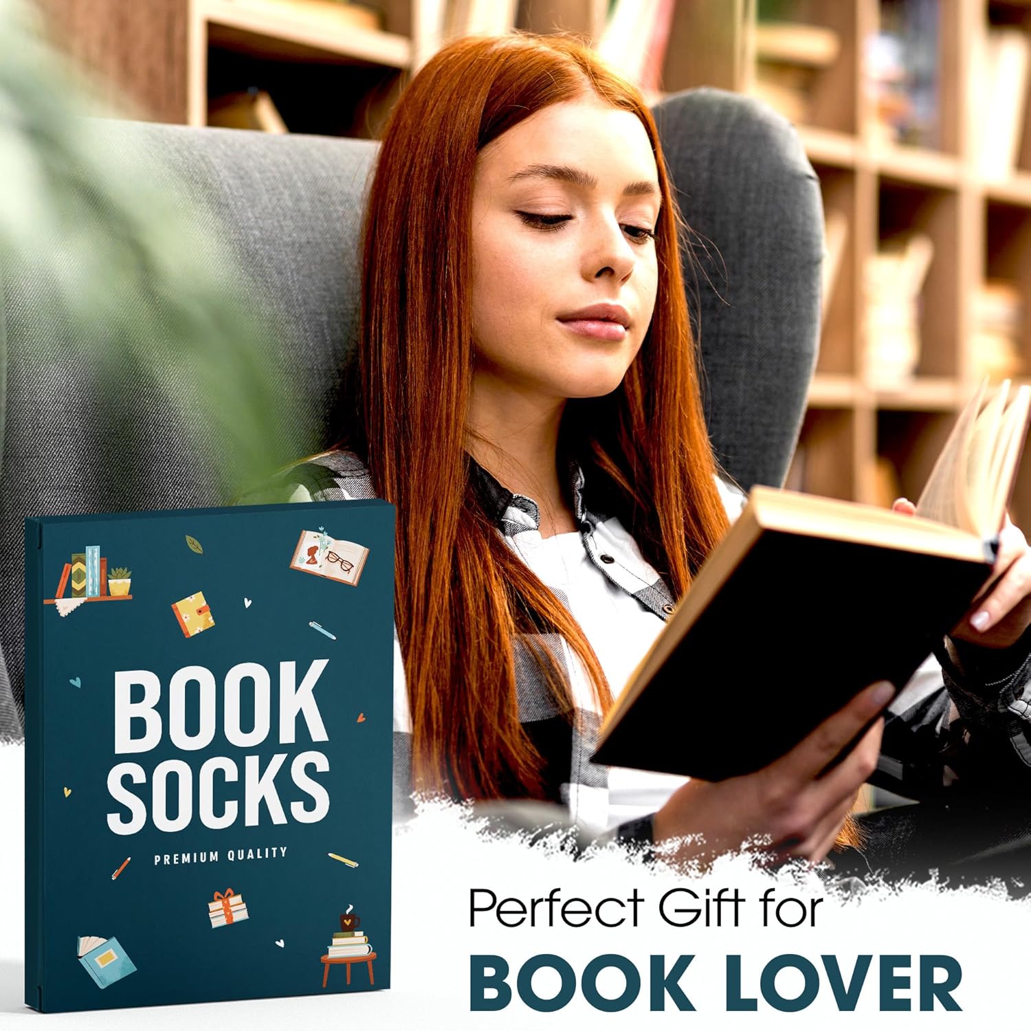 1775156401_101_Reading-Socks-for-Women-Book-Lover-Gift Reading Socks for Women - Book Lover Gift