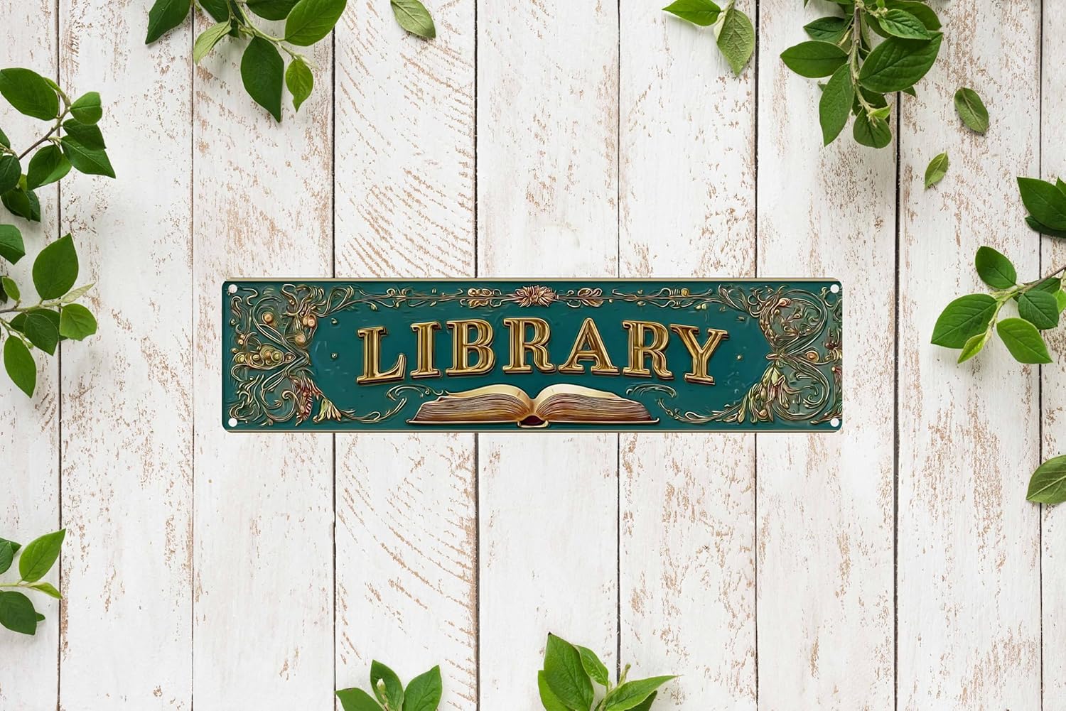 1776544667_861_Retro-Tin-Library-Sign-for-Home-Decor Retro Tin Library Sign for Home Decor