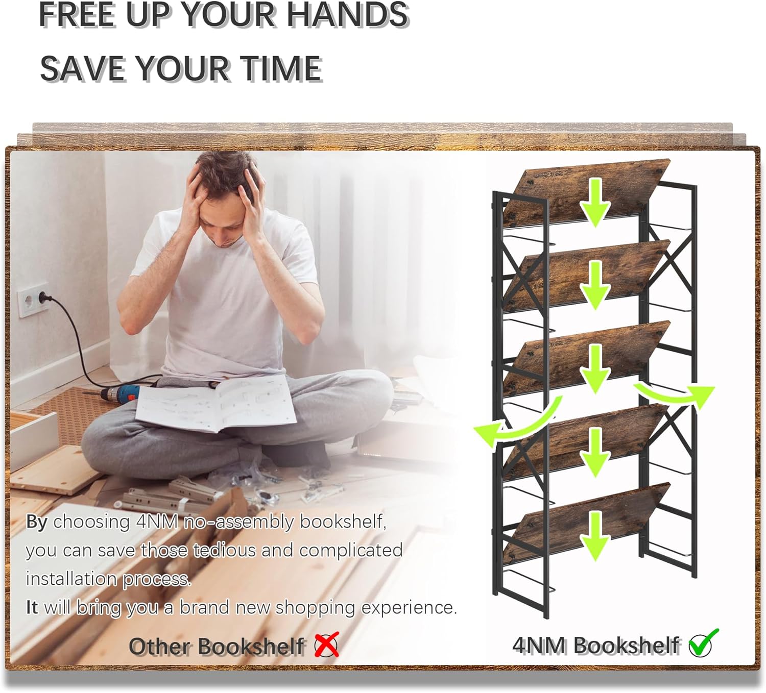 1776631942_144_4NM-No-Assembly-5-Tier-Foldable-Bookshelf 4NM No Assembly 5-Tier Foldable Bookshelf