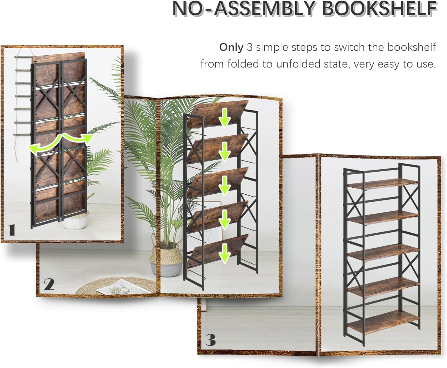 1776631942_404_4NM-No-Assembly-5-Tier-Foldable-Bookshelf 4NM No Assembly 5-Tier Foldable Bookshelf